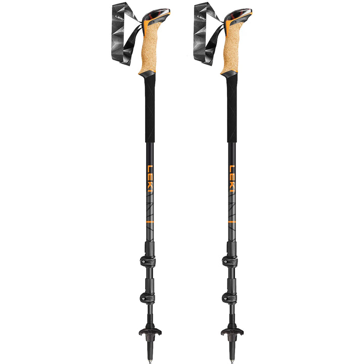 Leki Makalu Cork Lite Walking Poles Pair Black Orange