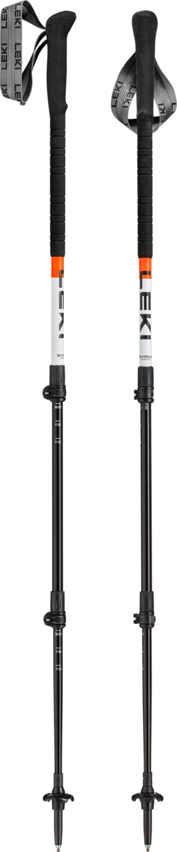 Leki Skysolo Trekking Poles Pair White Black Neon Orange