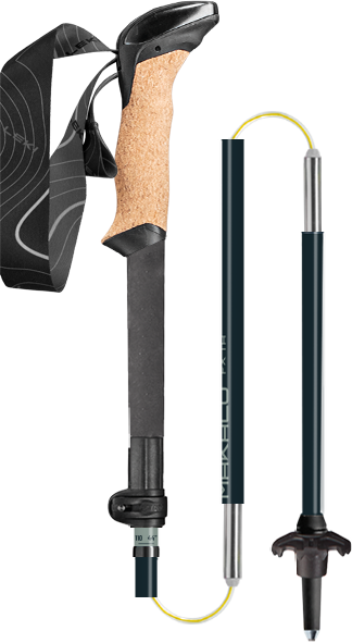 Leki Makalu Cork FX TA Folding Trekking Poles Stone Blue Dark Sea Green