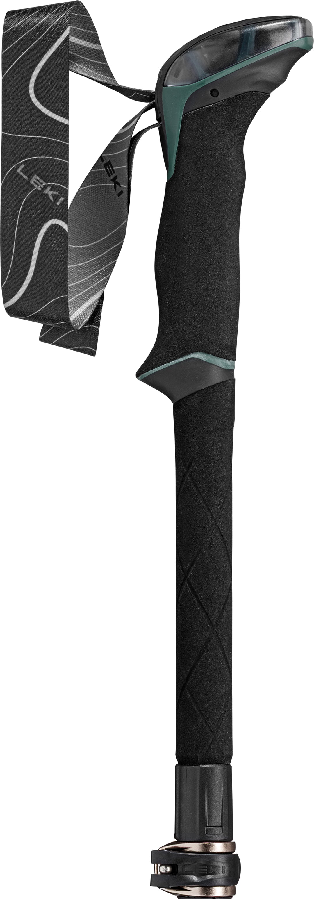 Leki Makalu FX Carbon Folding Trekking Poles Natural Carbon Malachite Green Black