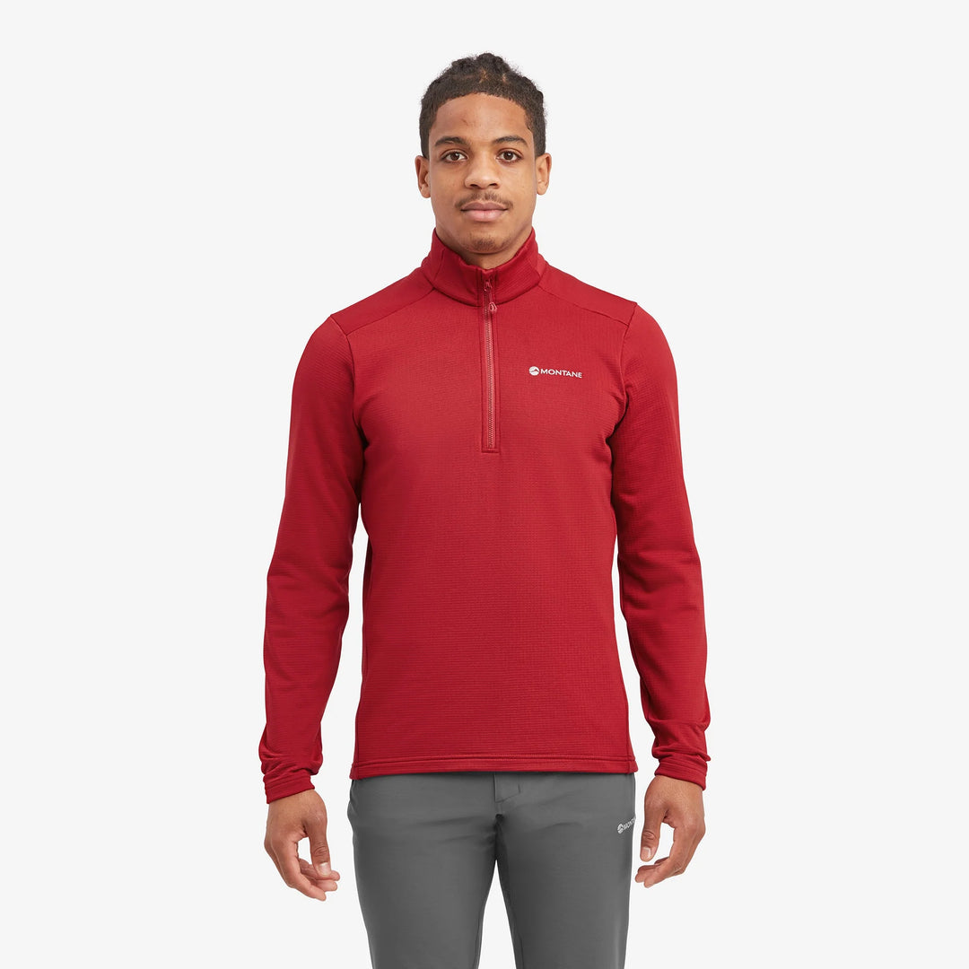 Montane Mens Protium Fleece Pull On Jacket Acer Red