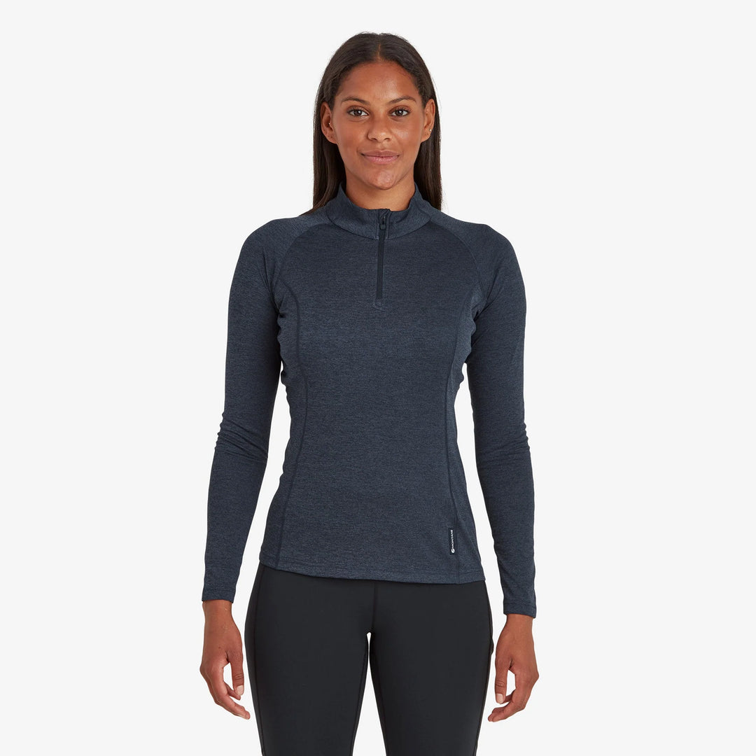 Montane Womens Dart Zip Neck T Shirt Eclipse Blue