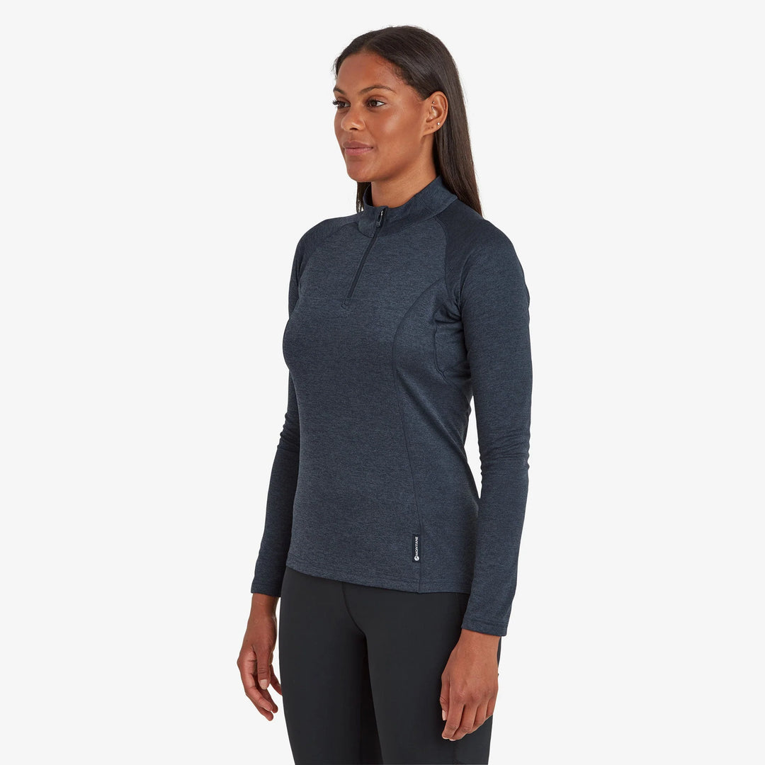 Montane Womens Dart Zip Neck T Shirt Eclipse Blue