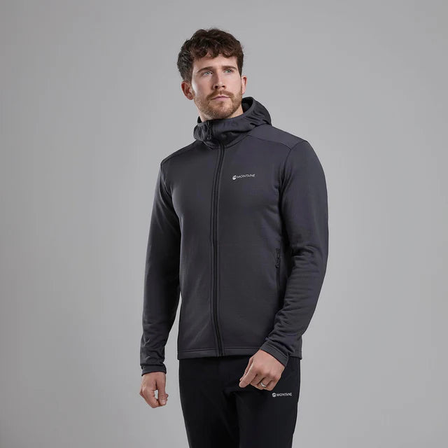 Montane Mens Protium Hooded Fleece Jacket Midnight Grey