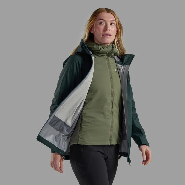 Montane Womens Phase Waterproof Jacket Deep Forest