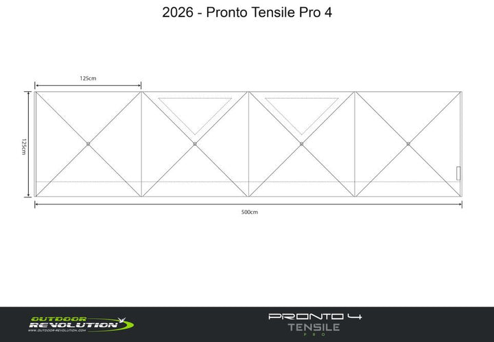 Outdoor Revolution Pronto Tensile Pro 4 Window Windbreak 500cm x 125cm
