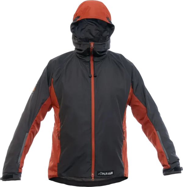 Paramo Caminata Jacket Mens Dark Grey Outback Red