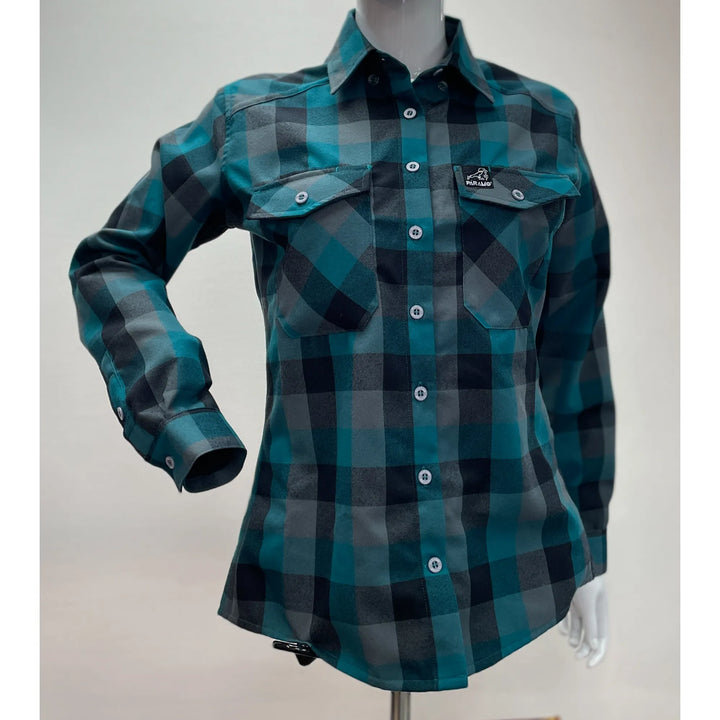 Paramo Katla Long Sleeved Shirt Womens Spruce Gingham Check