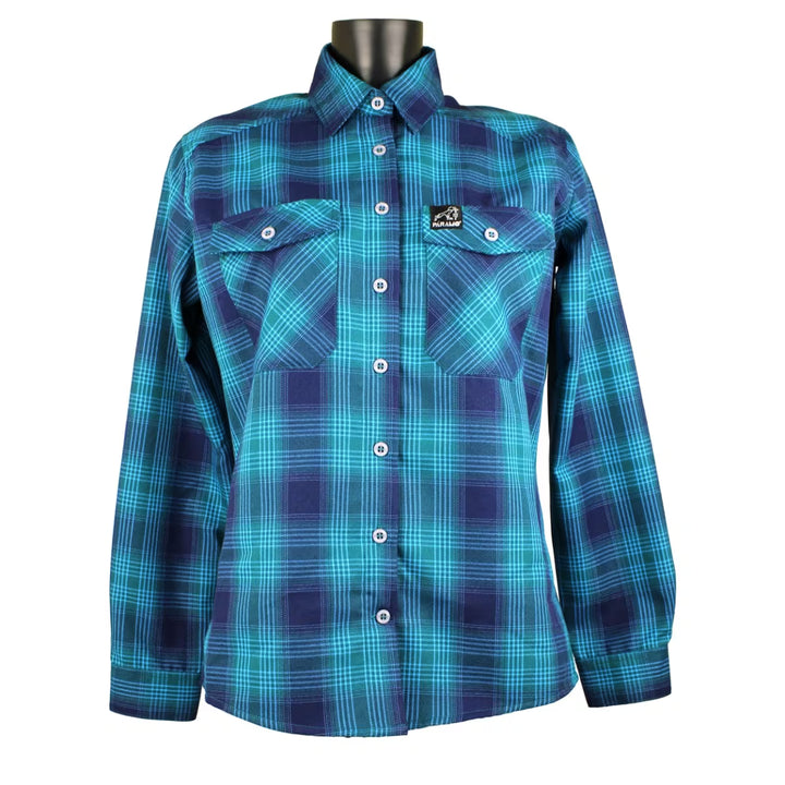 Paramo Katla Shirt Long Sleeve Womens Neon Plaid Check