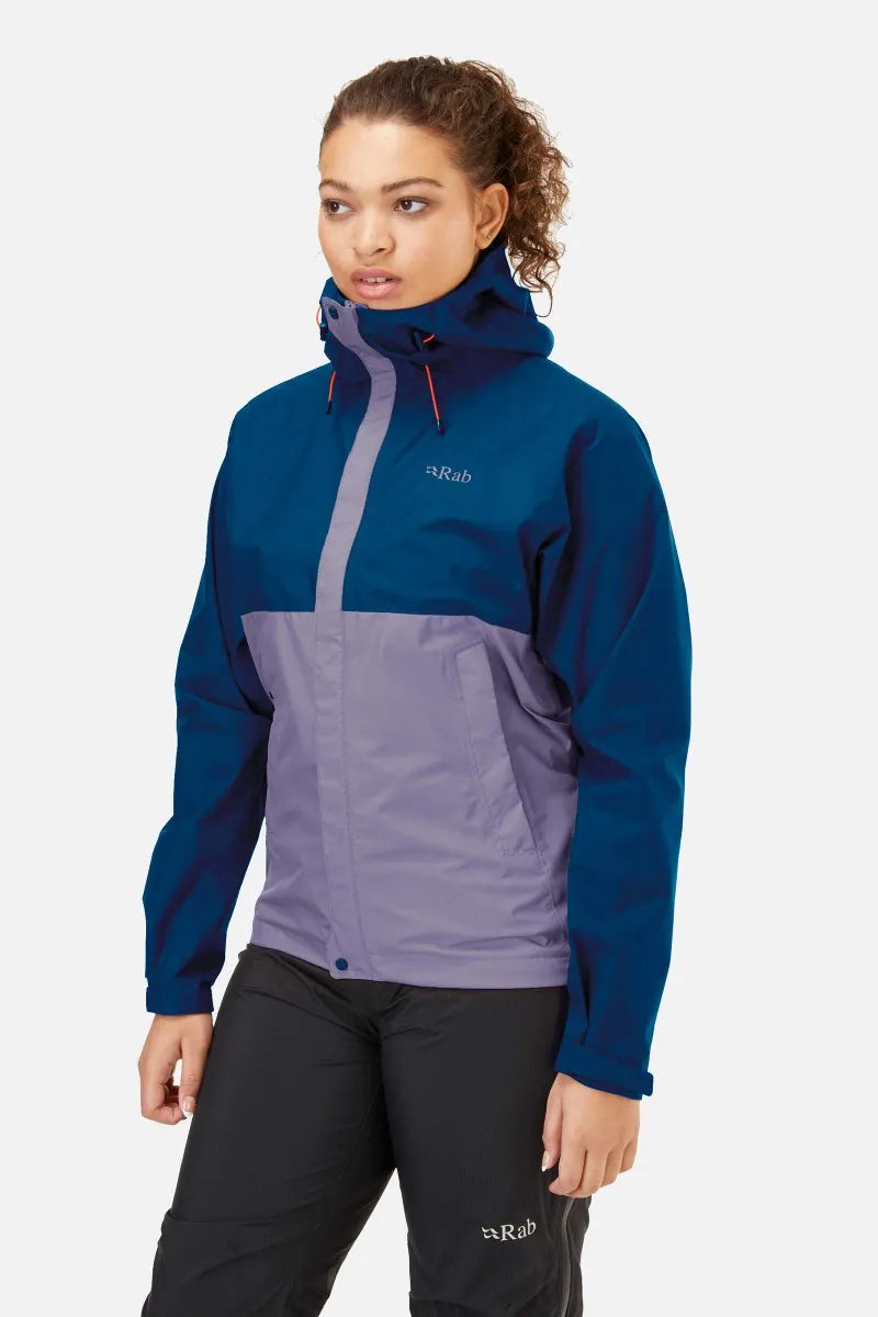 Rab Downpour Eco Jacket Womens Patriot Blue/Purple Sage