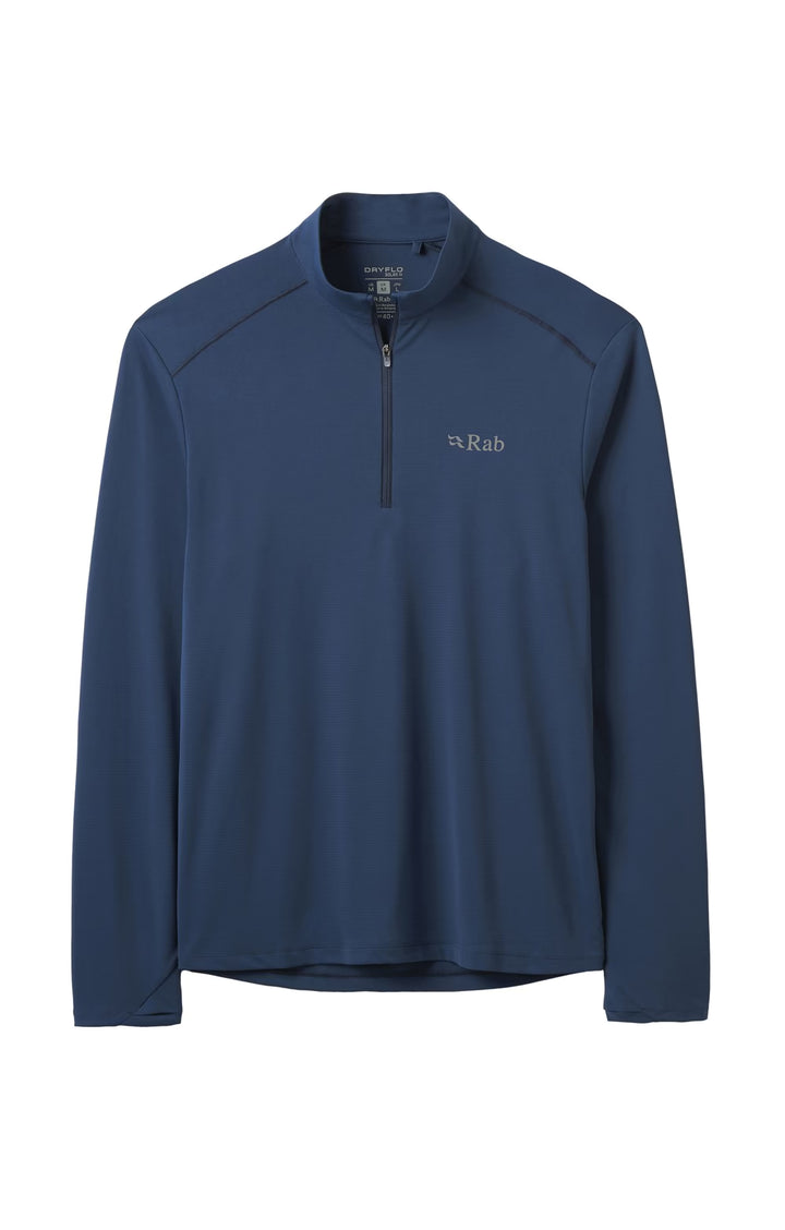Rab Force Long Sleeve Zip Tee Mens Tempest Blue