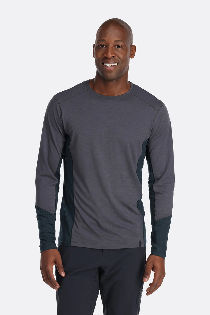 Rab Mens Syncrino Base Long Sleeved Tee Graphene