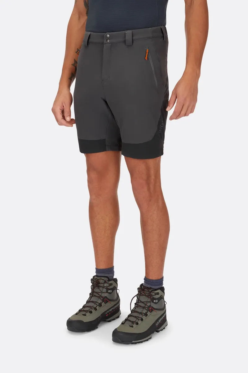 Rab Torque Mountain Shorts Mens Graphene/Anthracite (8" inseam)