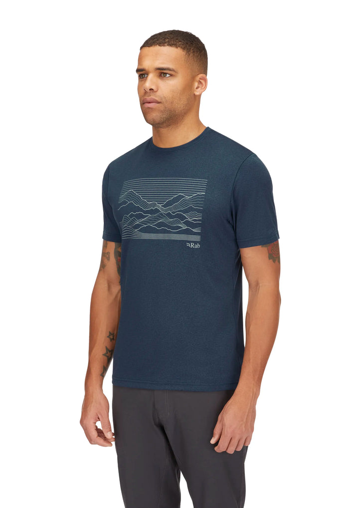 Rab Mantle Outline Tee Mens Tempest Blue