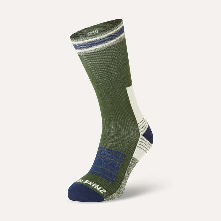 Sealskinz Norwich Waterproof Cold Weather Mid Length Walking Sock Olive