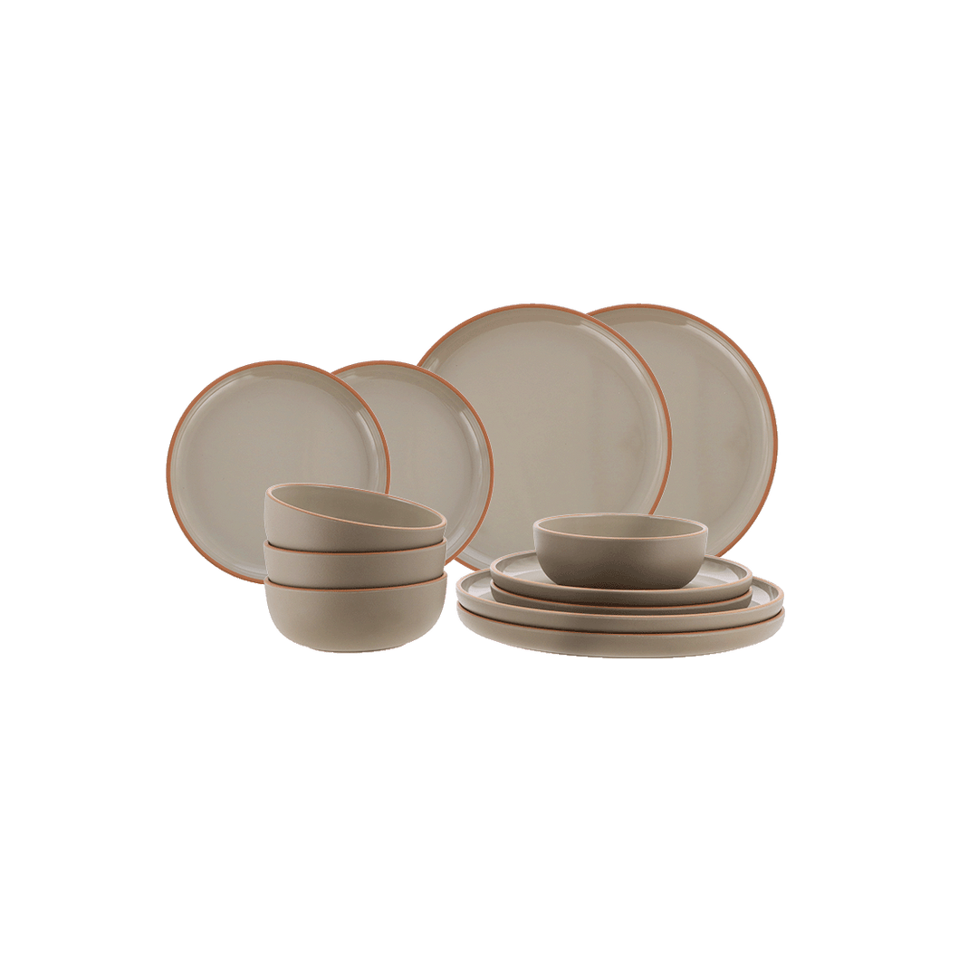 Travellife Avila Dinner Set 12pc Taupe Brown