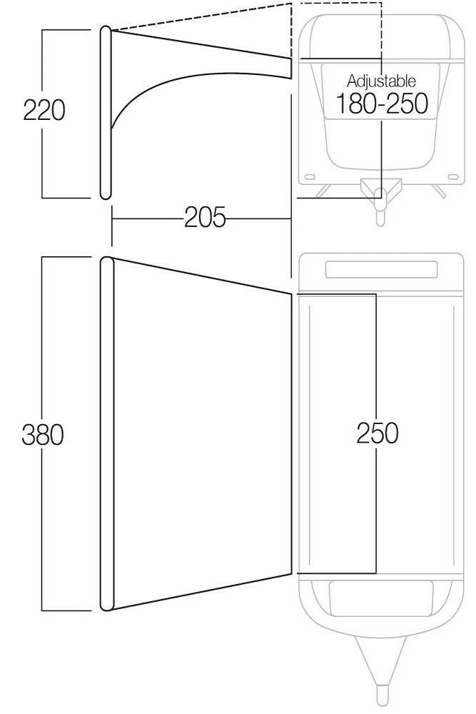 Vango AirBeam Sky Canopy for Caravan & Motorhomes 2.5m