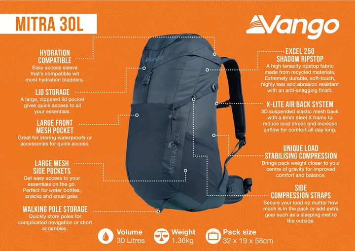 Vango Mitra Air 30L Moonlit Ocean