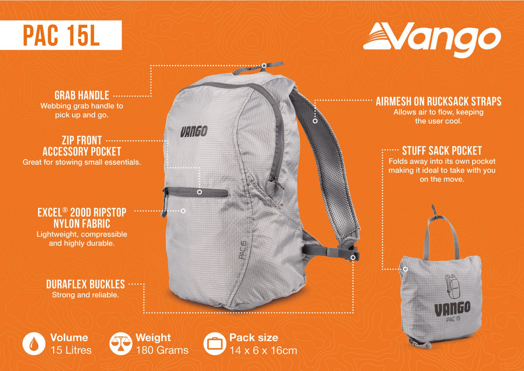 Vango Pac 15L Grey