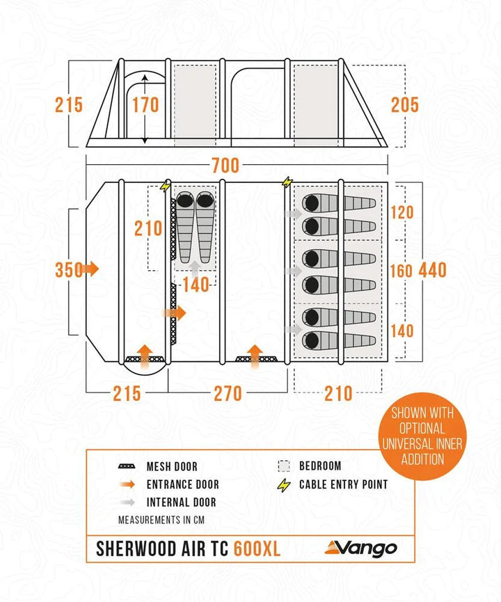 Vango Sherwood Air TC 600XL Package