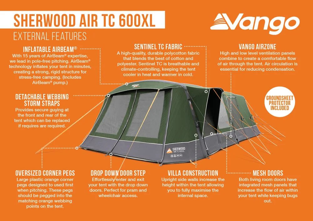Vango Sherwood Air TC 600XL Package