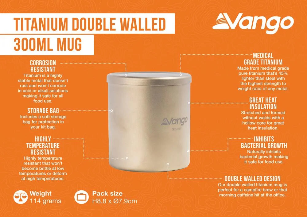Vango Titanium Double Walled 300ml Mug