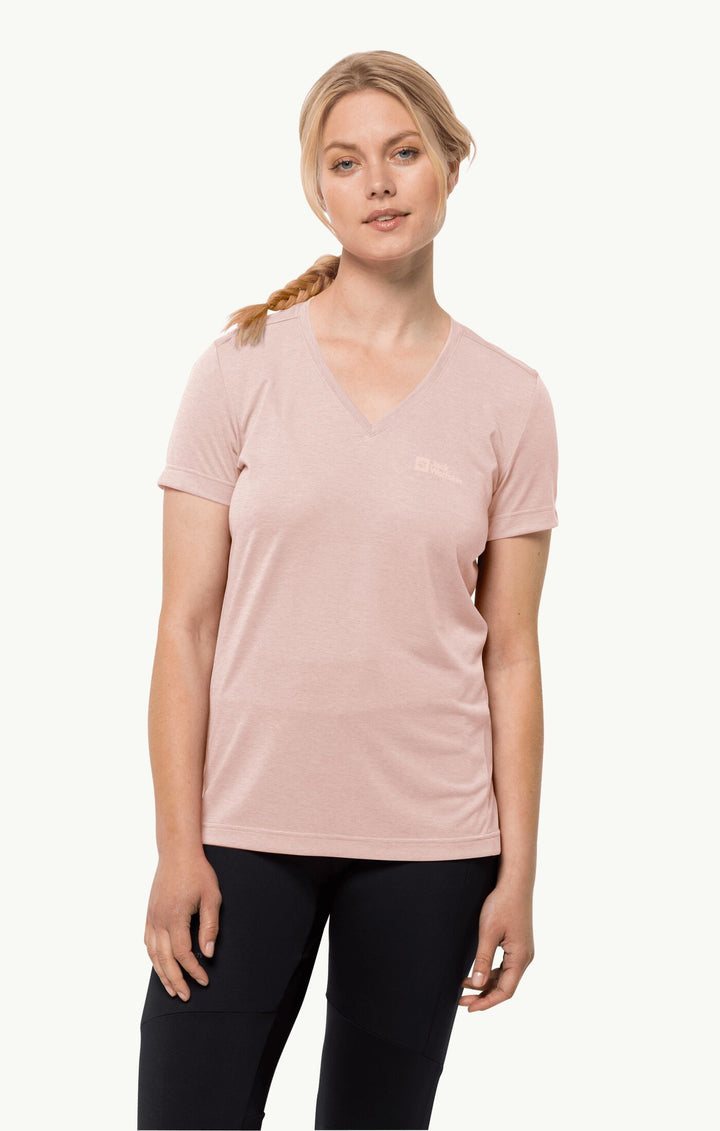 Jack Wolfskin Crosstrail Tee Womens Rose Smoke