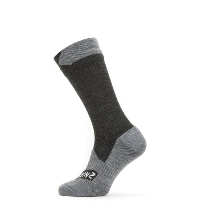 SealSkinz Waterproof All Weather Mid Length Sock Black Grey