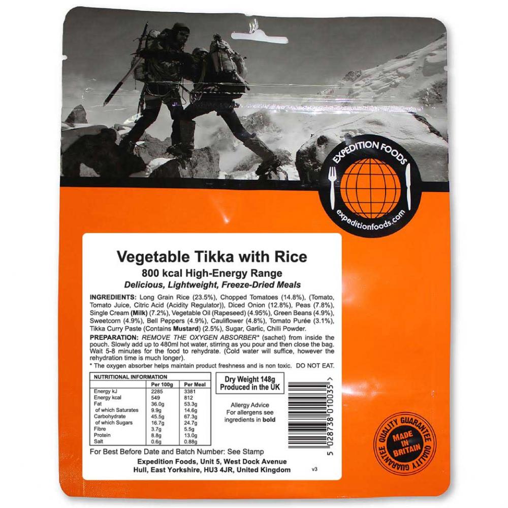 Expedition Foods Vegetable Tikka with Rice (800kcal)
